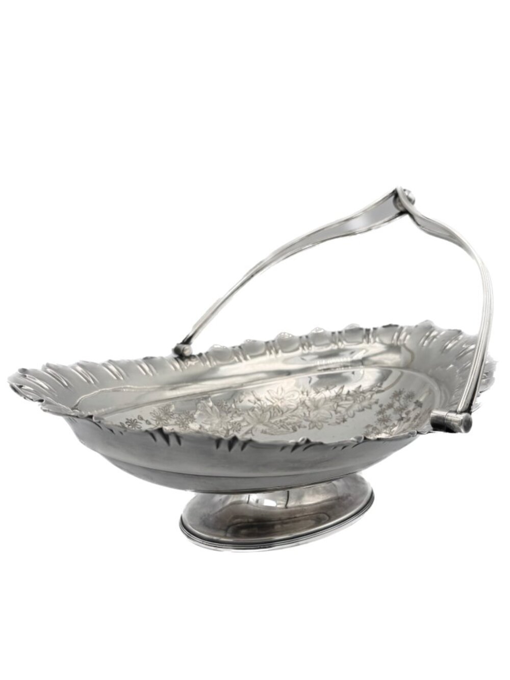 Antique 1889 Victorian Walker & Hall Sheffield Silver Plated Basket Dish